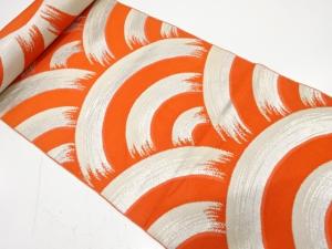 アンティーク　青海波模様織り出し八寸帯地反物